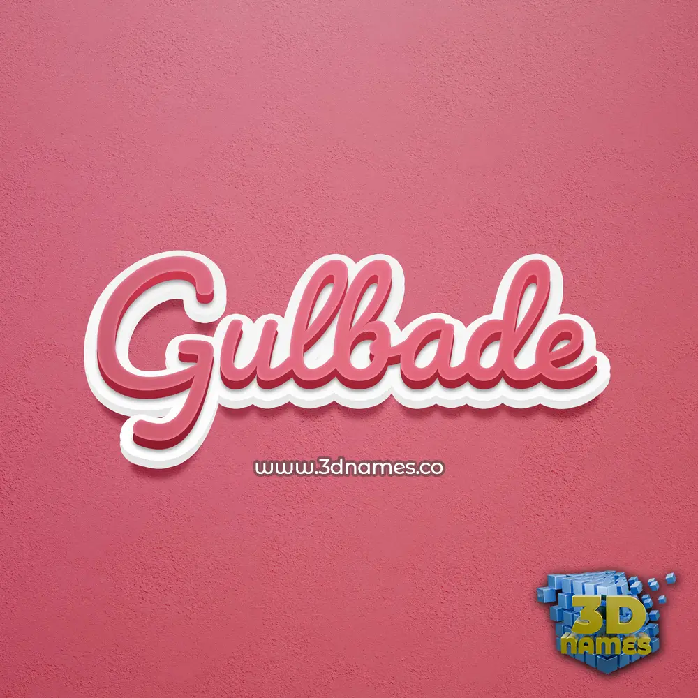 gulbade in Red Scribble style - 3D name wallpaper