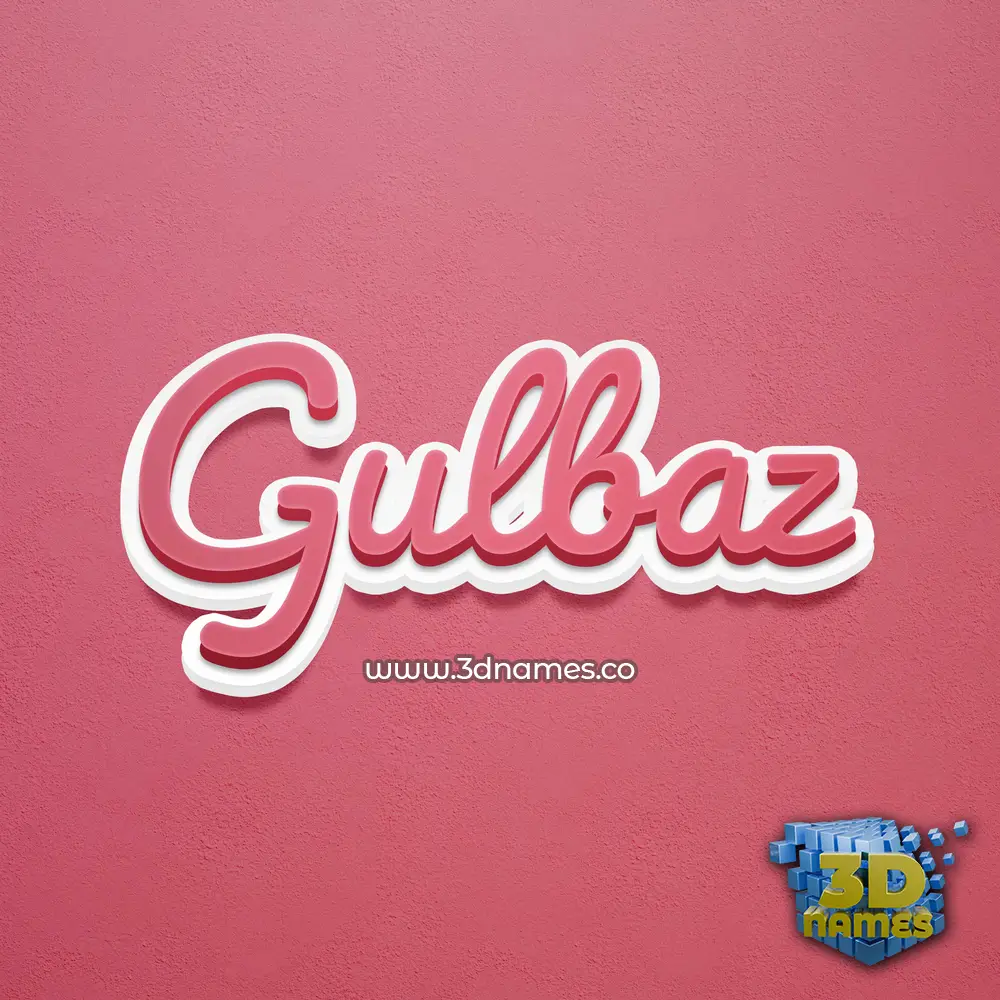 gulbaz in Red Scribble style - 3D name wallpaper