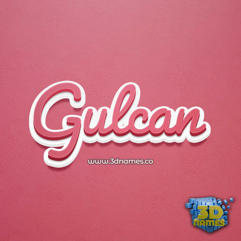 gulcan in Red Scribble style - 3D name wallpaper