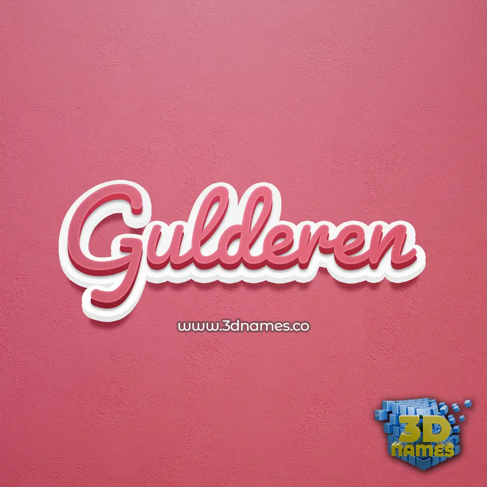 gulderen in Red Scribble style - 3D name wallpaper