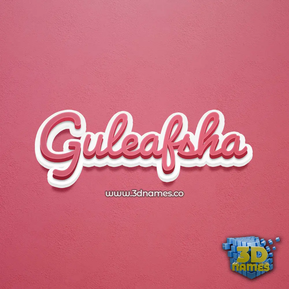 guleafsha in Red Scribble style - 3D name wallpaper