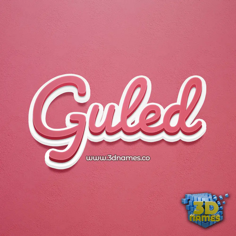 guled in Red Scribble style - 3D name wallpaper
