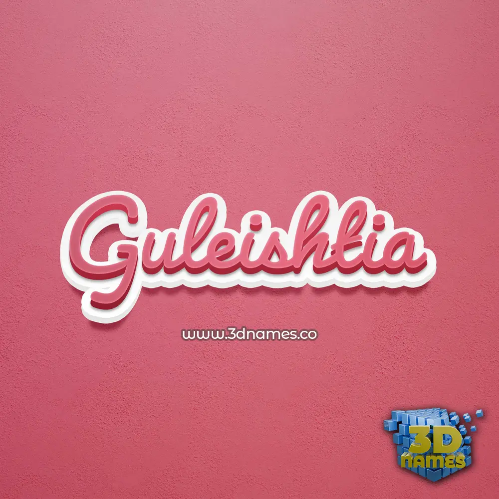 guleishtia in Red Scribble style - 3D name wallpaper