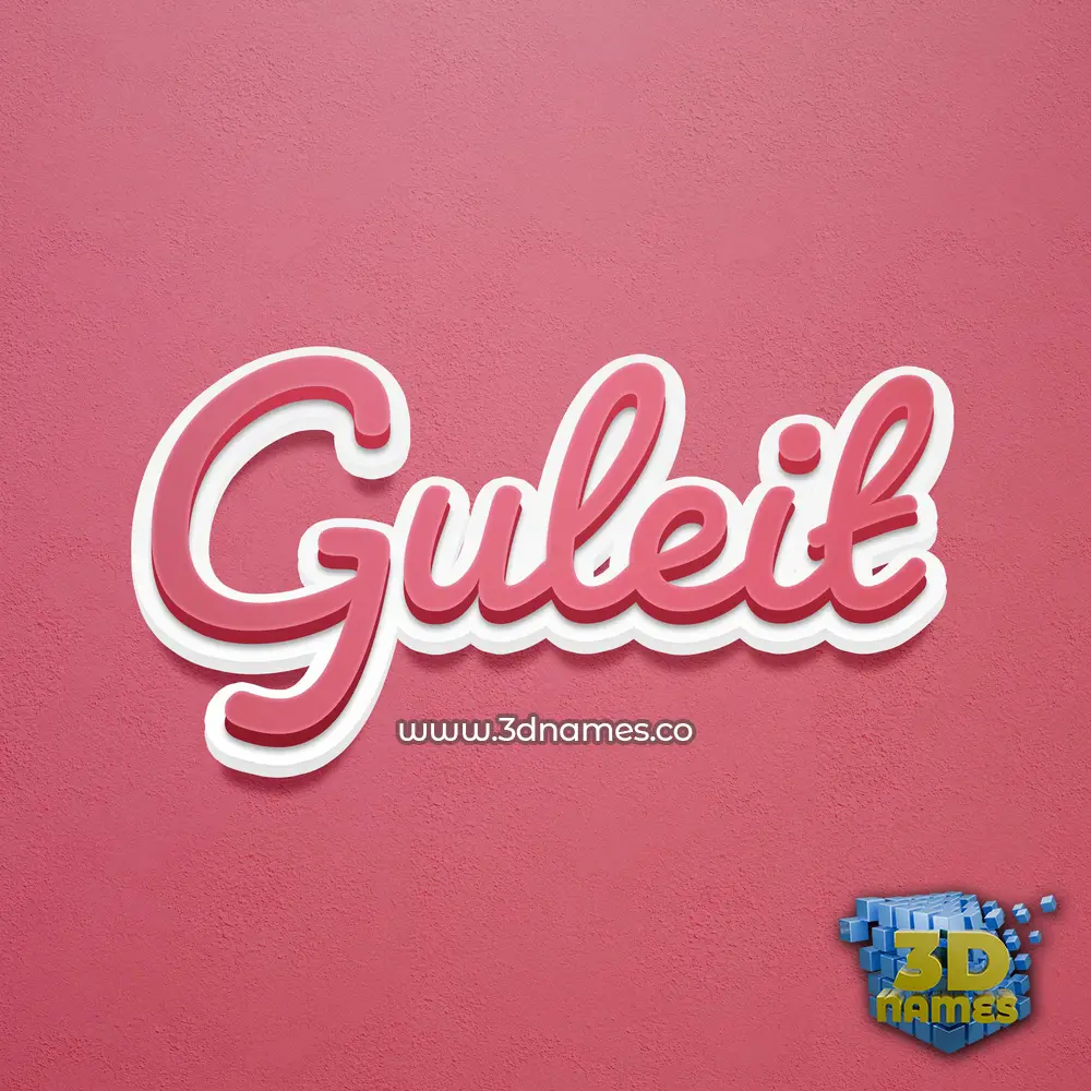 guleit in Red Scribble style - 3D name wallpaper