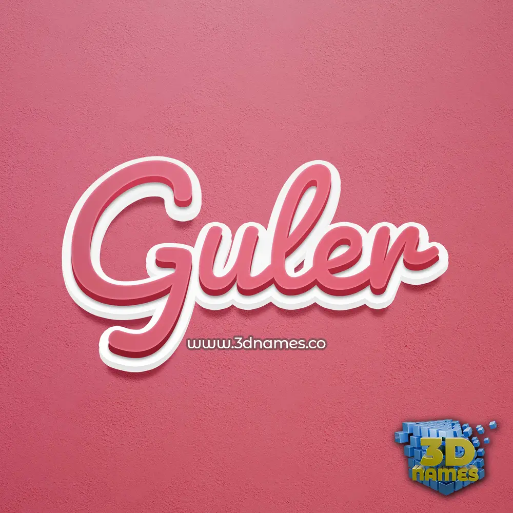guler in Red Scribble style - 3D name wallpaper
