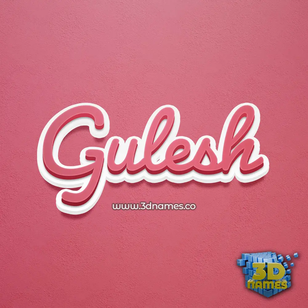 gulesh in Red Scribble style - 3D name wallpaper
