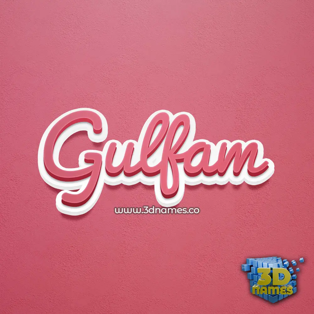 gulfam in Red Scribble style - 3D name wallpaper