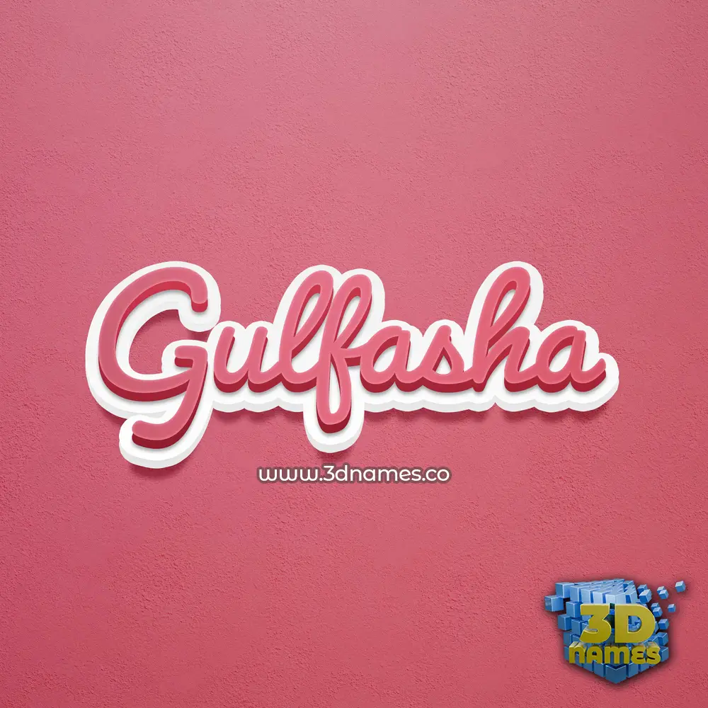 gulfasha in Red Scribble style - 3D name wallpaper