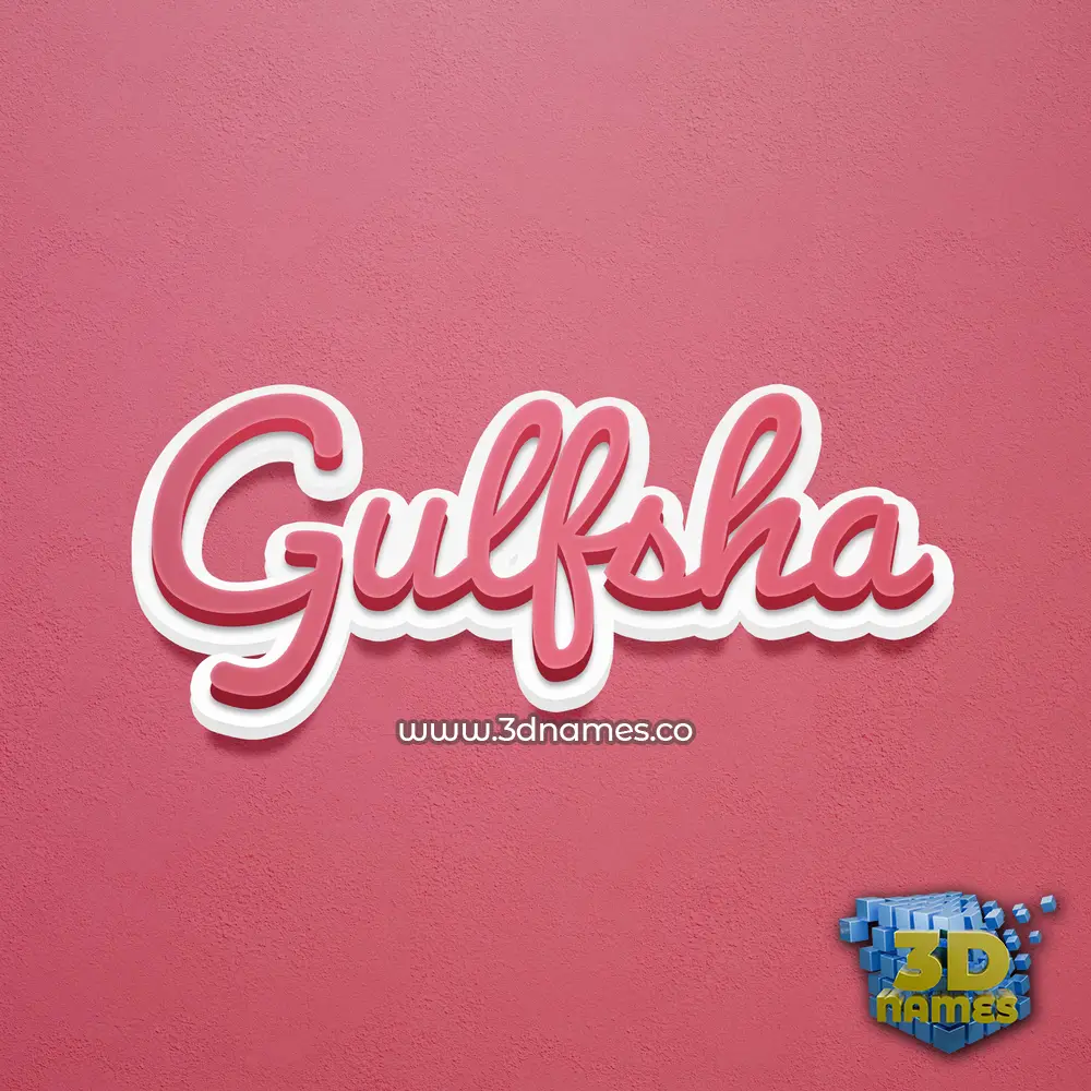 gulfsha in Red Scribble style - 3D name wallpaper
