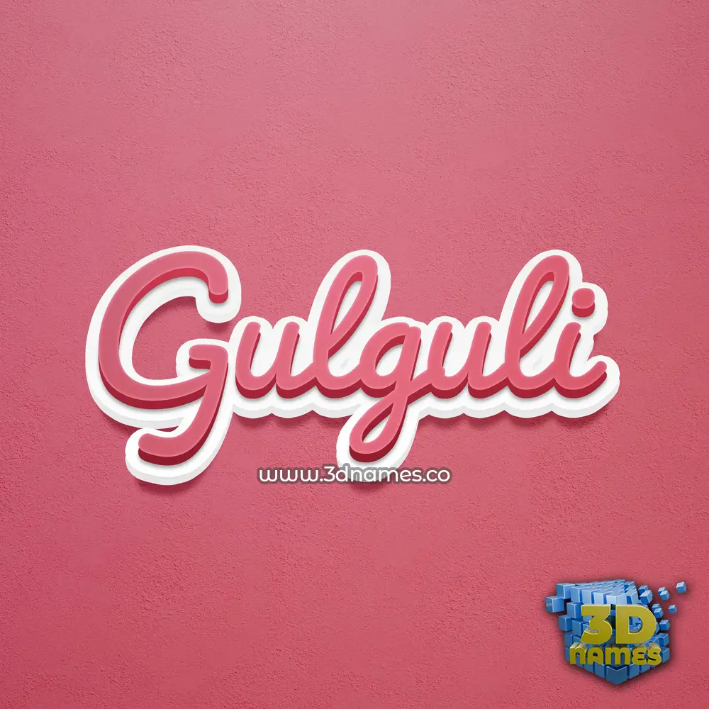 gulguli in Red Scribble style - 3D name wallpaper