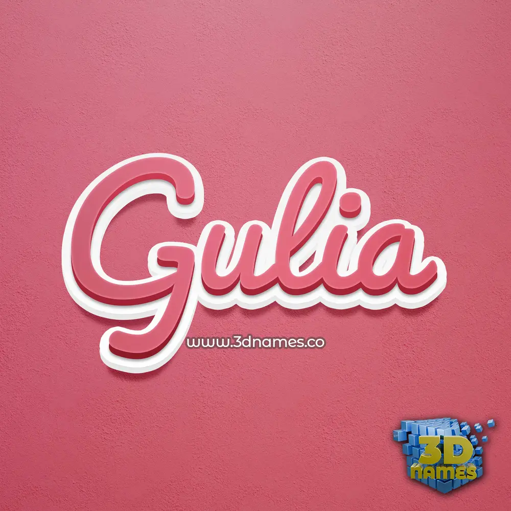 gulia in Red Scribble style - 3D name wallpaper