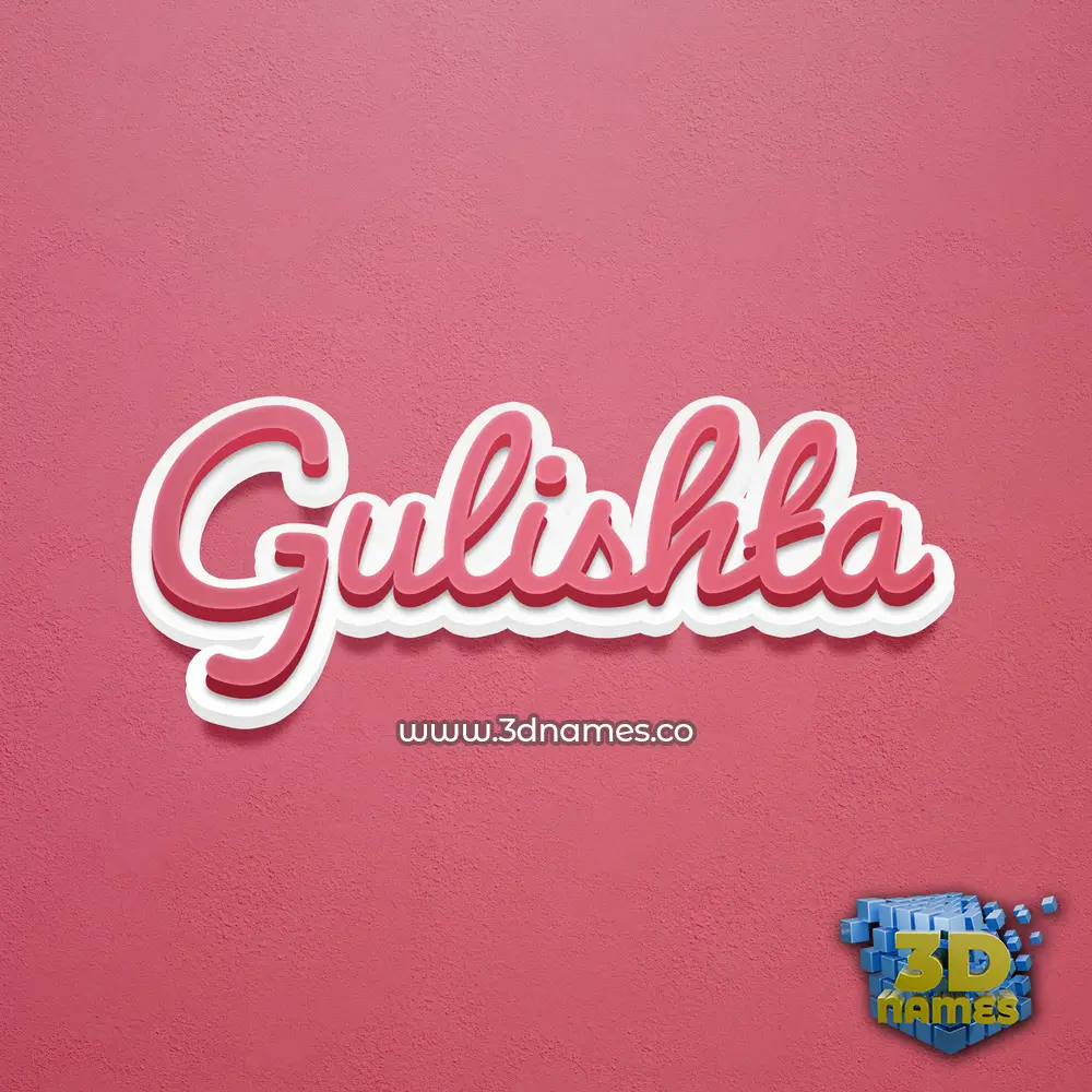 gulishta in Red Scribble style - 3D name wallpaper