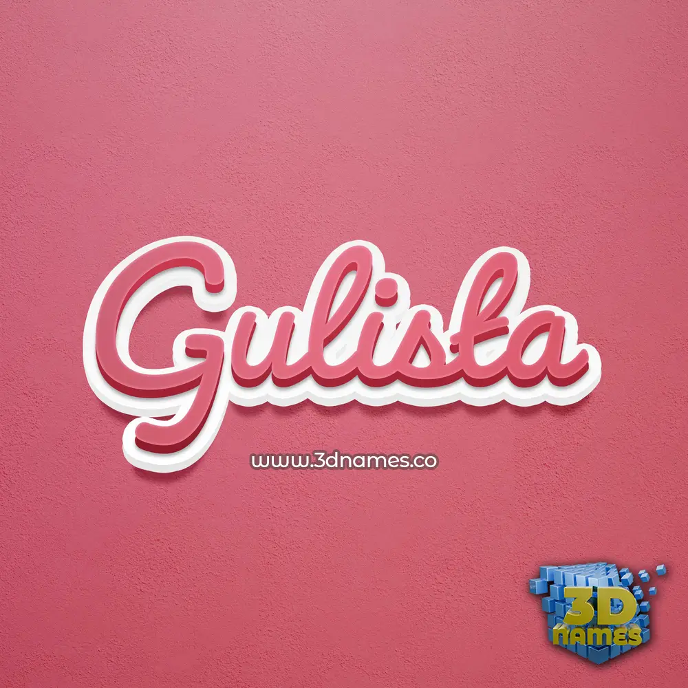 gulista in Red Scribble style - 3D name wallpaper