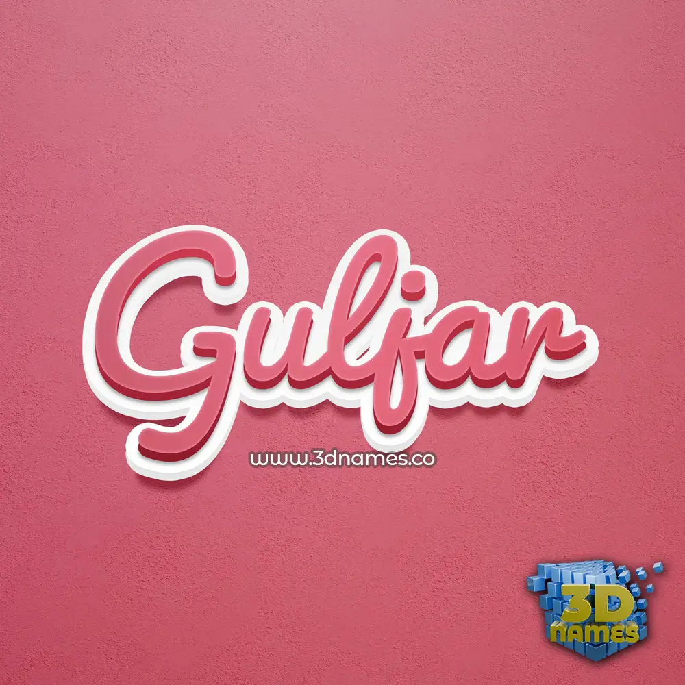 guljar in Red Scribble style - 3D name wallpaper