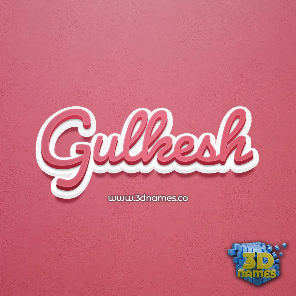 gulkesh in Red Scribble style - 3D name wallpaper