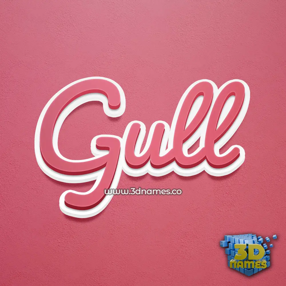 gull in Red Scribble style - 3D name wallpaper