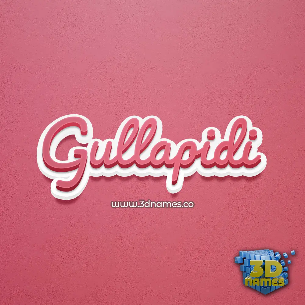 gullapidi in Red Scribble style - 3D name wallpaper