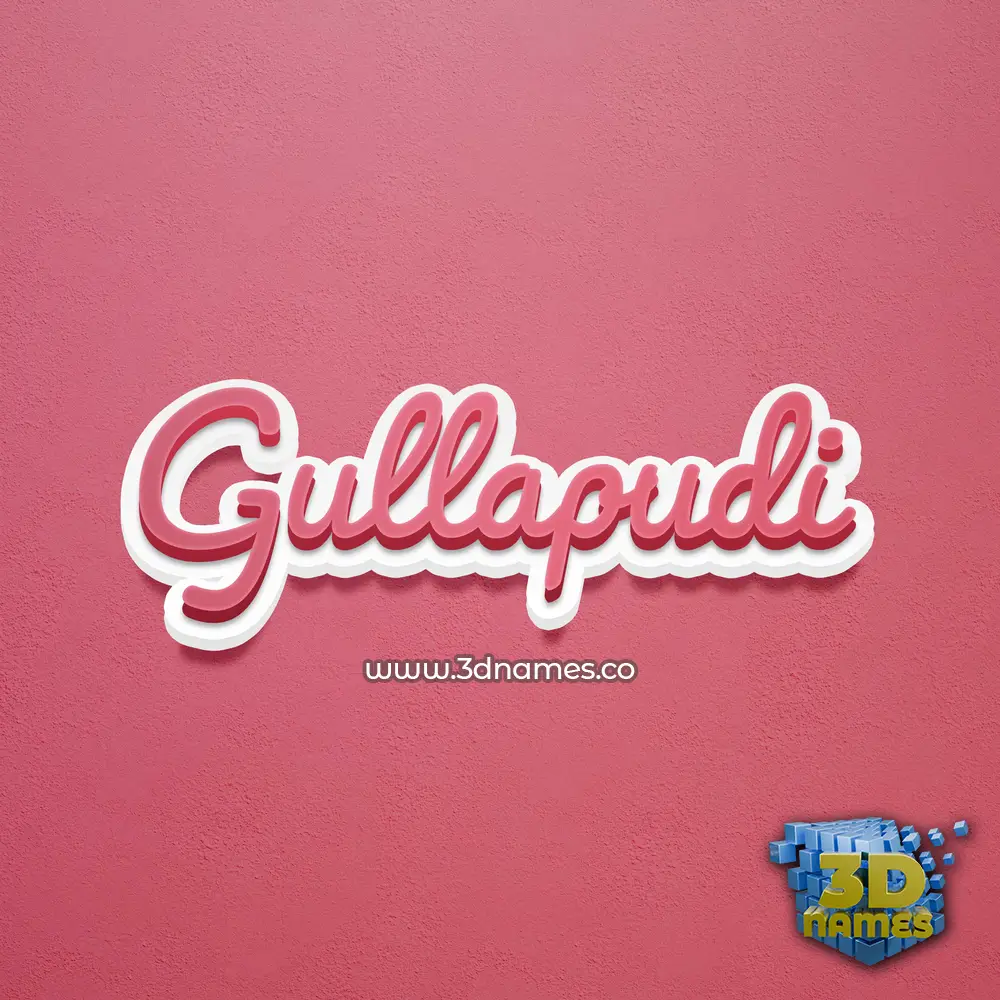 gullapudi in Red Scribble style - 3D name wallpaper