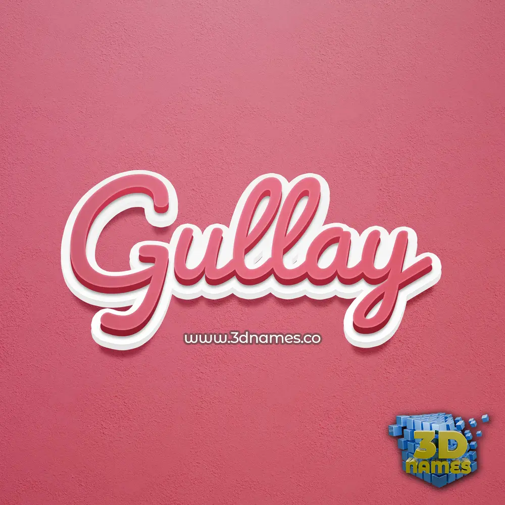 gullay in Red Scribble style - 3D name wallpaper