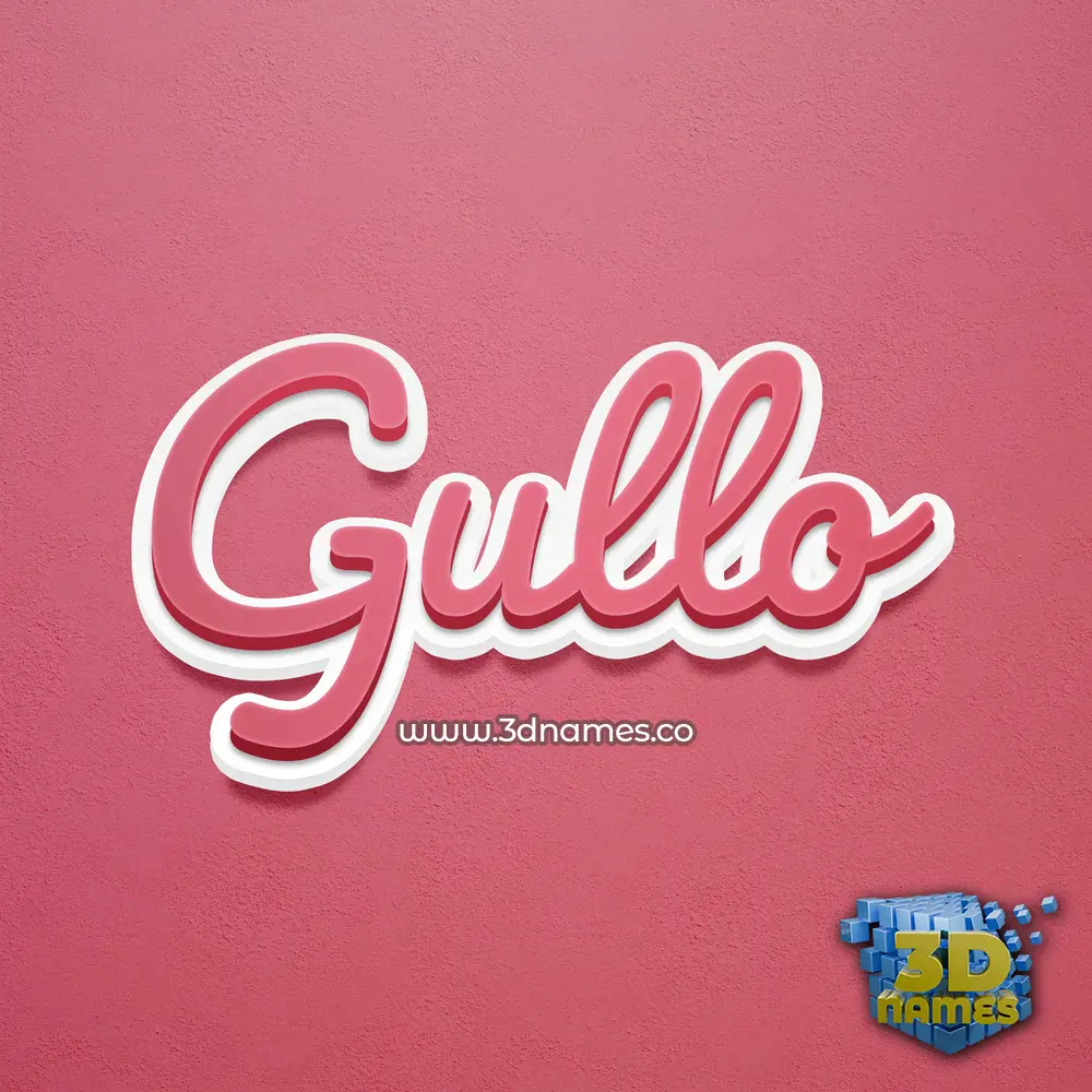 gullo in Red Scribble style - 3D name wallpaper