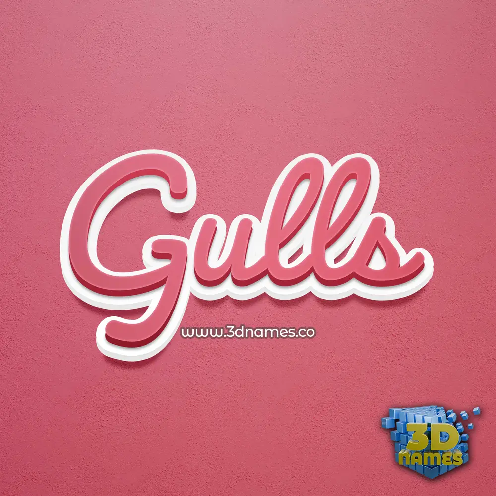 gulls in Red Scribble style - 3D name wallpaper
