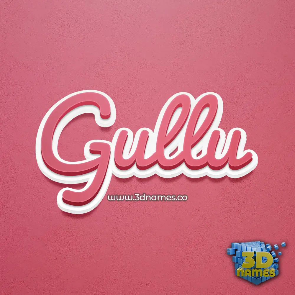 gullu in Red Scribble style - 3D name wallpaper