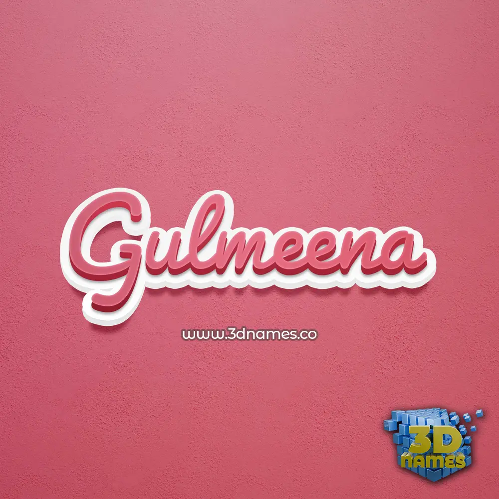 gulmeena in Red Scribble style - 3D name wallpaper