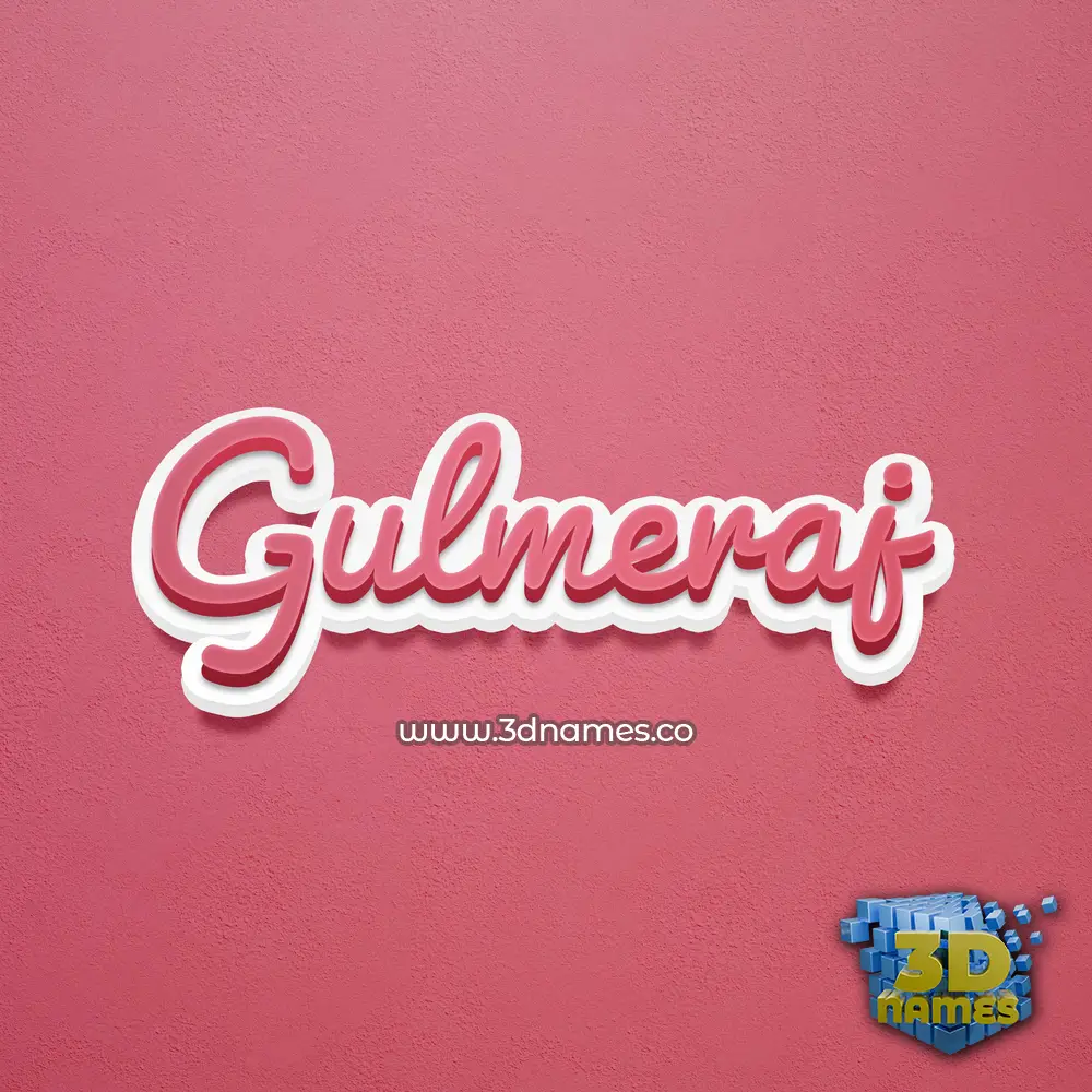 gulmeraj in Red Scribble style - 3D name wallpaper