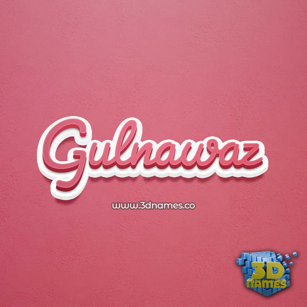 gulnawaz in Red Scribble style - 3D name wallpaper