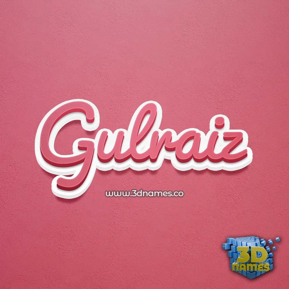 gulraiz in Red Scribble style - 3D name wallpaper