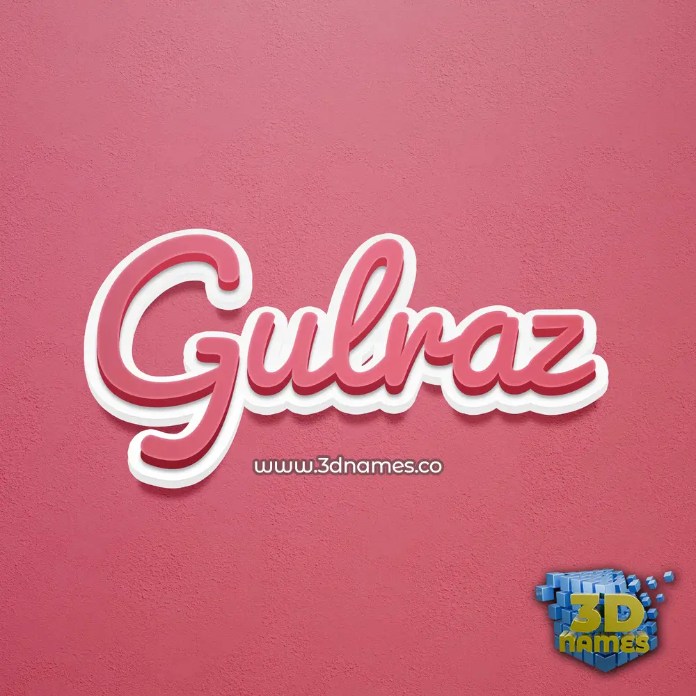 gulraz in Red Scribble style - 3D name wallpaper