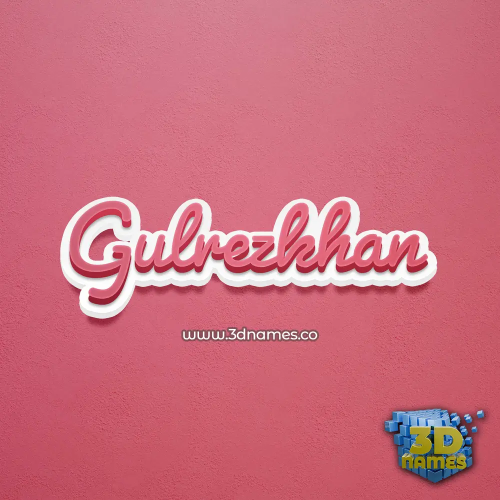 gulrezkhan in Red Scribble style - 3D name wallpaper