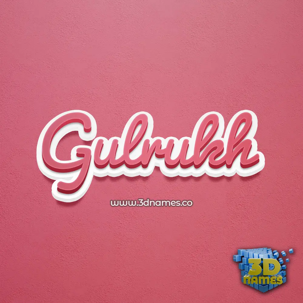 gulrukh in Red Scribble style - 3D name wallpaper