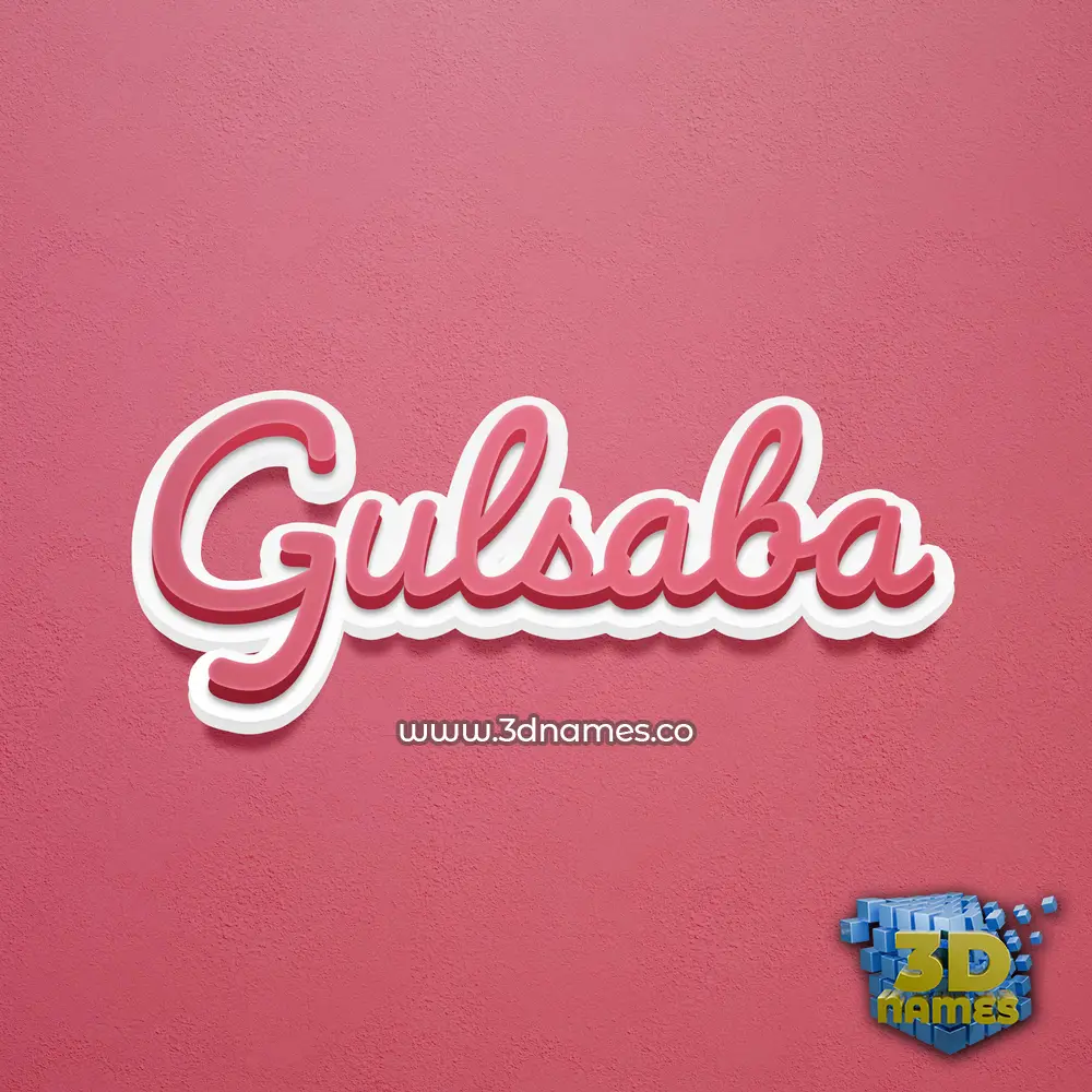 gulsaba in Red Scribble style - 3D name wallpaper