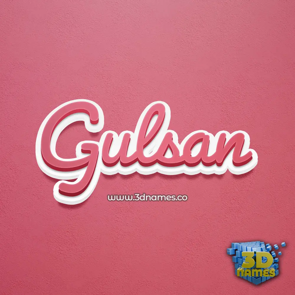 gulsan in Red Scribble style - 3D name wallpaper