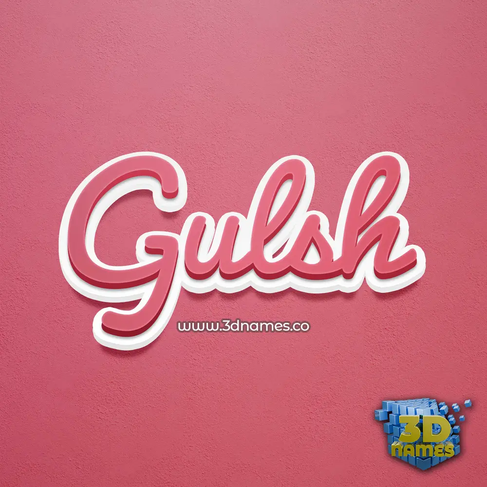 gulsh in Red Scribble style - 3D name wallpaper