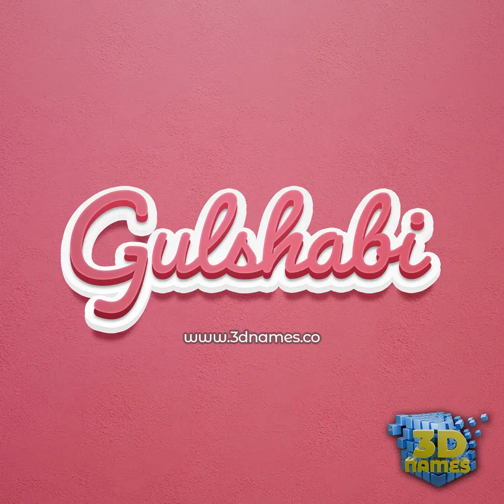 gulshabi in Red Scribble style - 3D name wallpaper