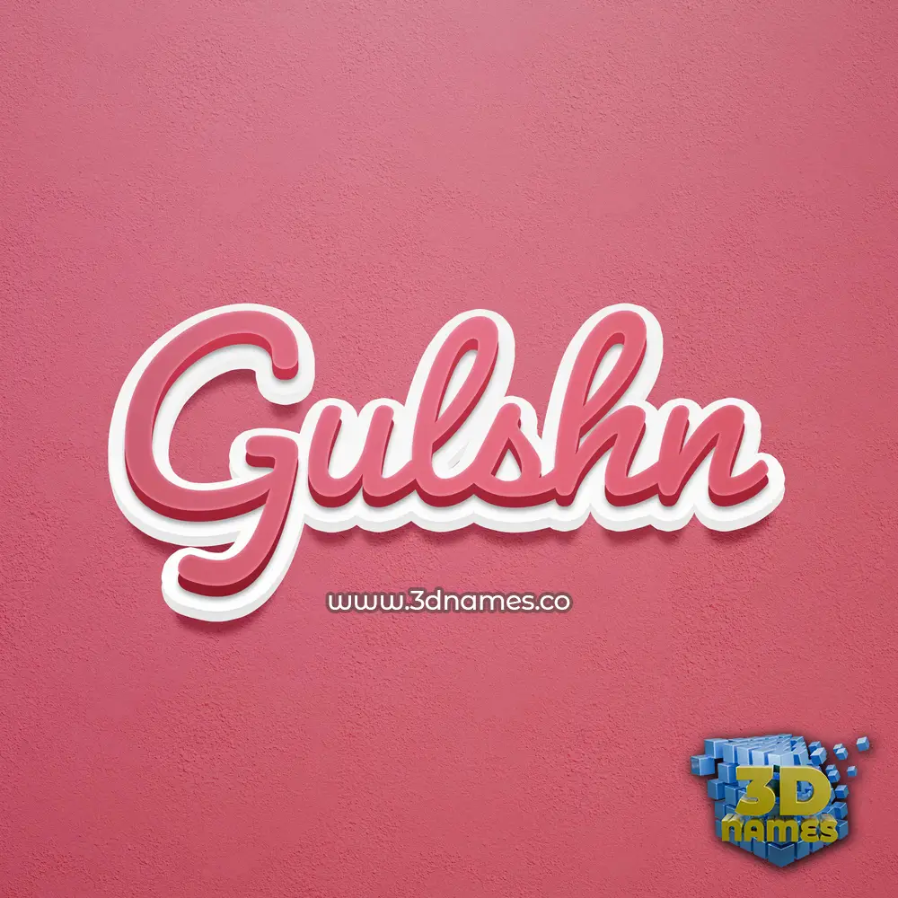 gulshn in Red Scribble style - 3D name wallpaper