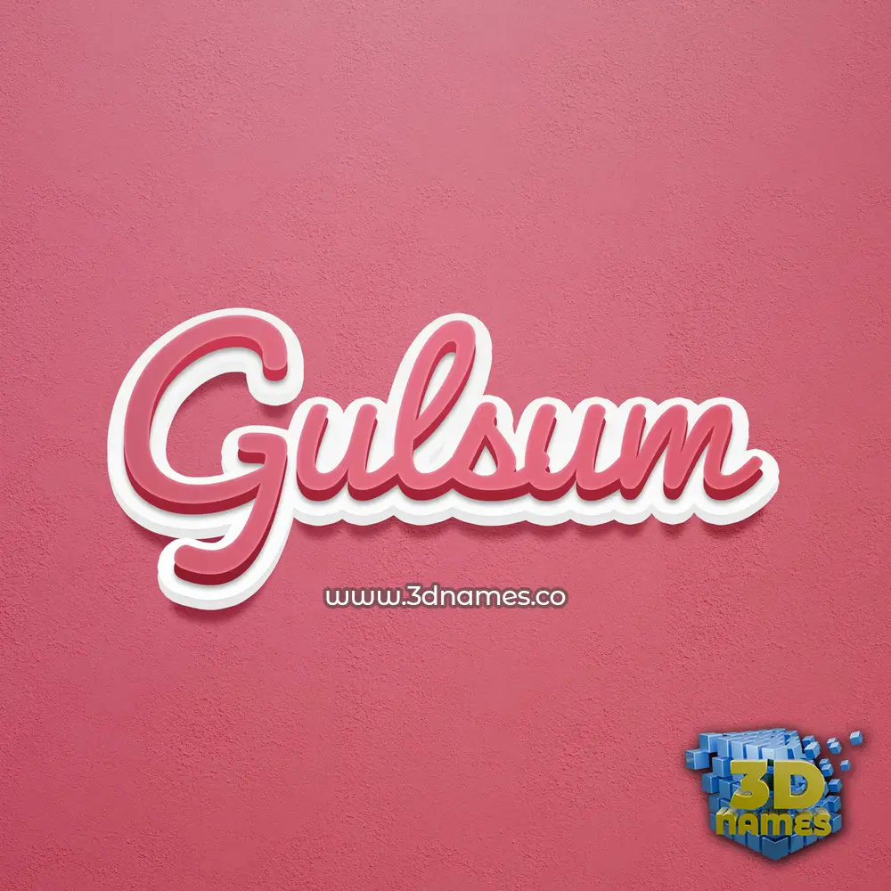 gulsum in Red Scribble style - 3D name wallpaper