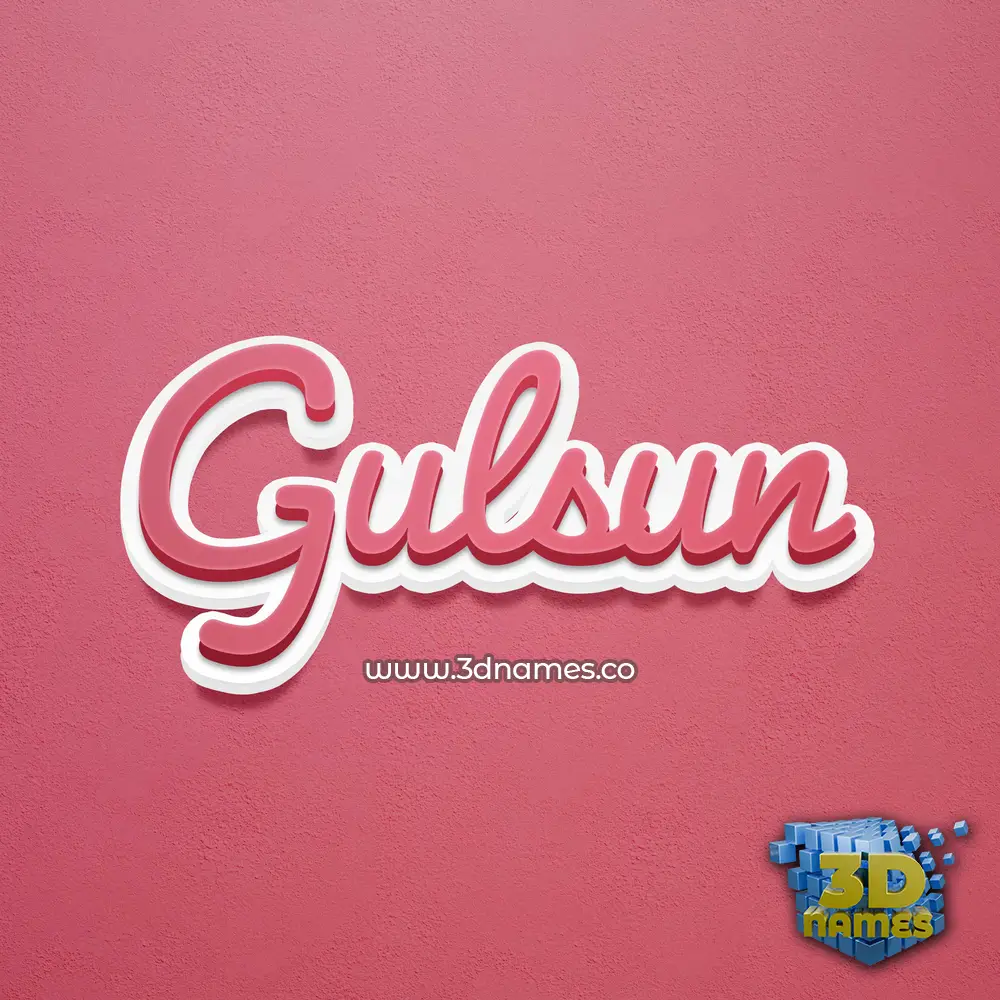 gulsun in Red Scribble style - 3D name wallpaper