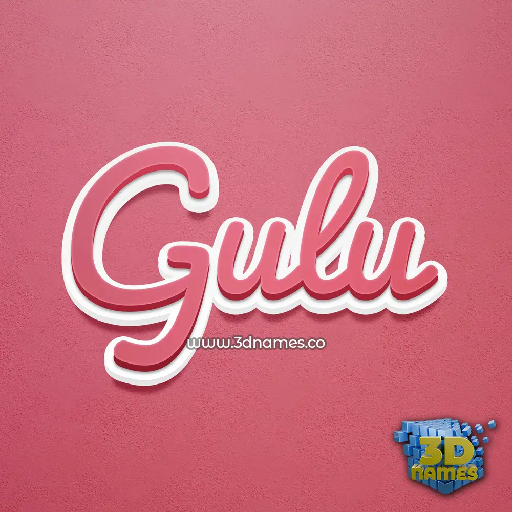gulu in Red Scribble style - 3D name wallpaper