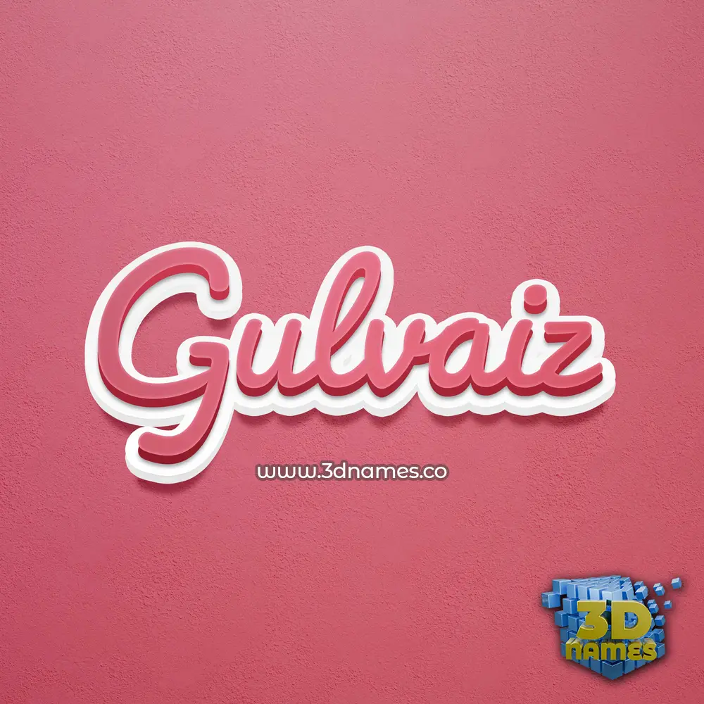 gulvaiz in Red Scribble style - 3D name wallpaper