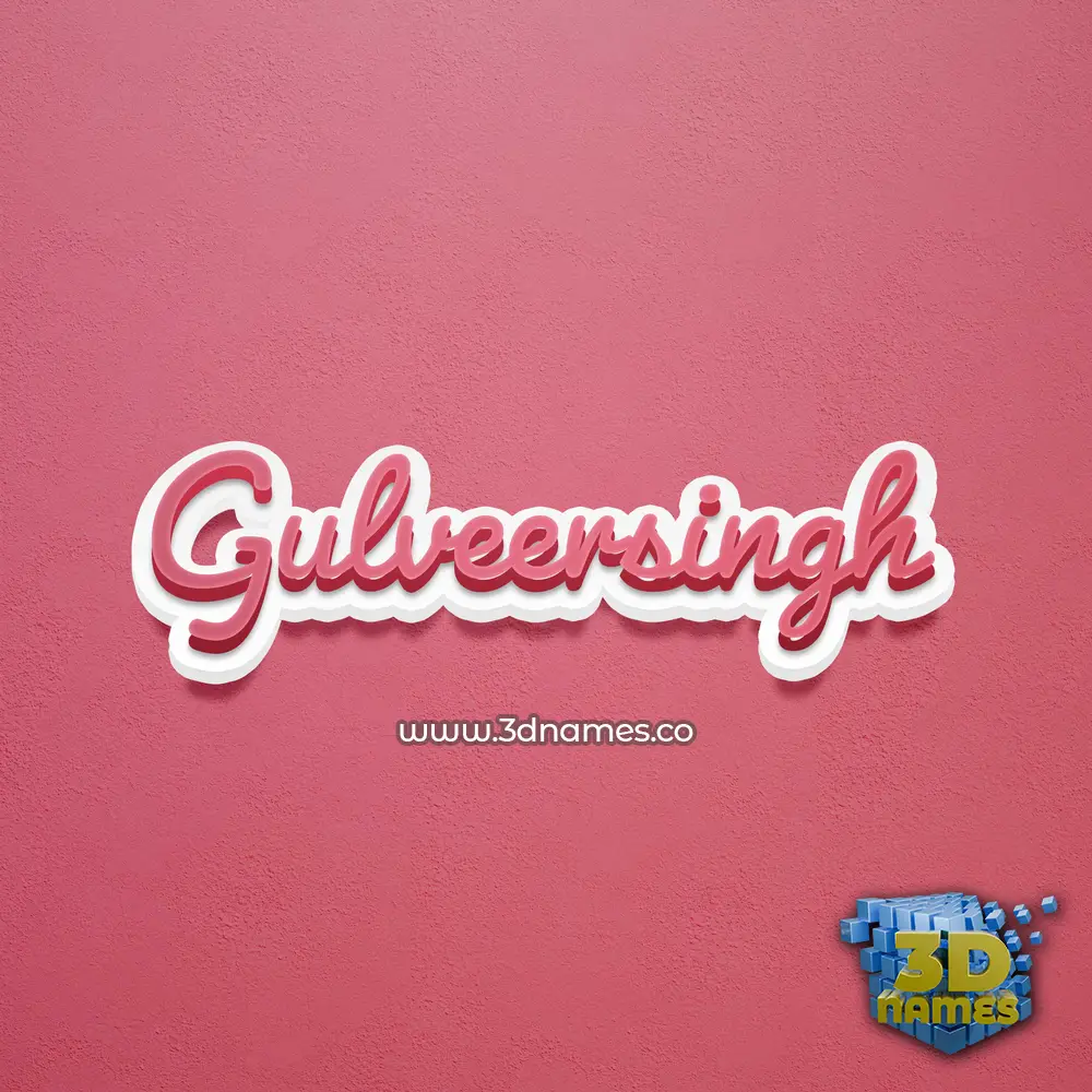 gulveersingh in Red Scribble style - 3D name wallpaper