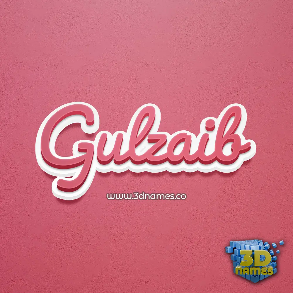 gulzaib in Red Scribble style - 3D name wallpaper