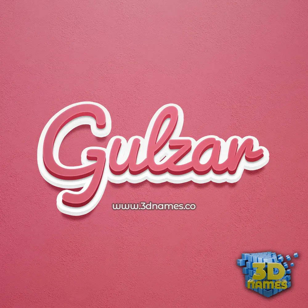 gulzar in Red Scribble style - 3D name wallpaper