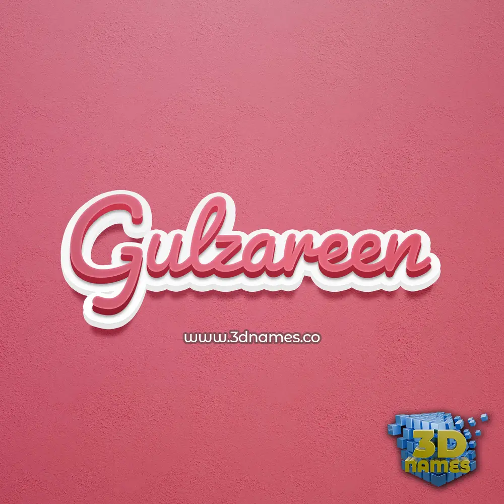 gulzareen in Red Scribble style - 3D name wallpaper