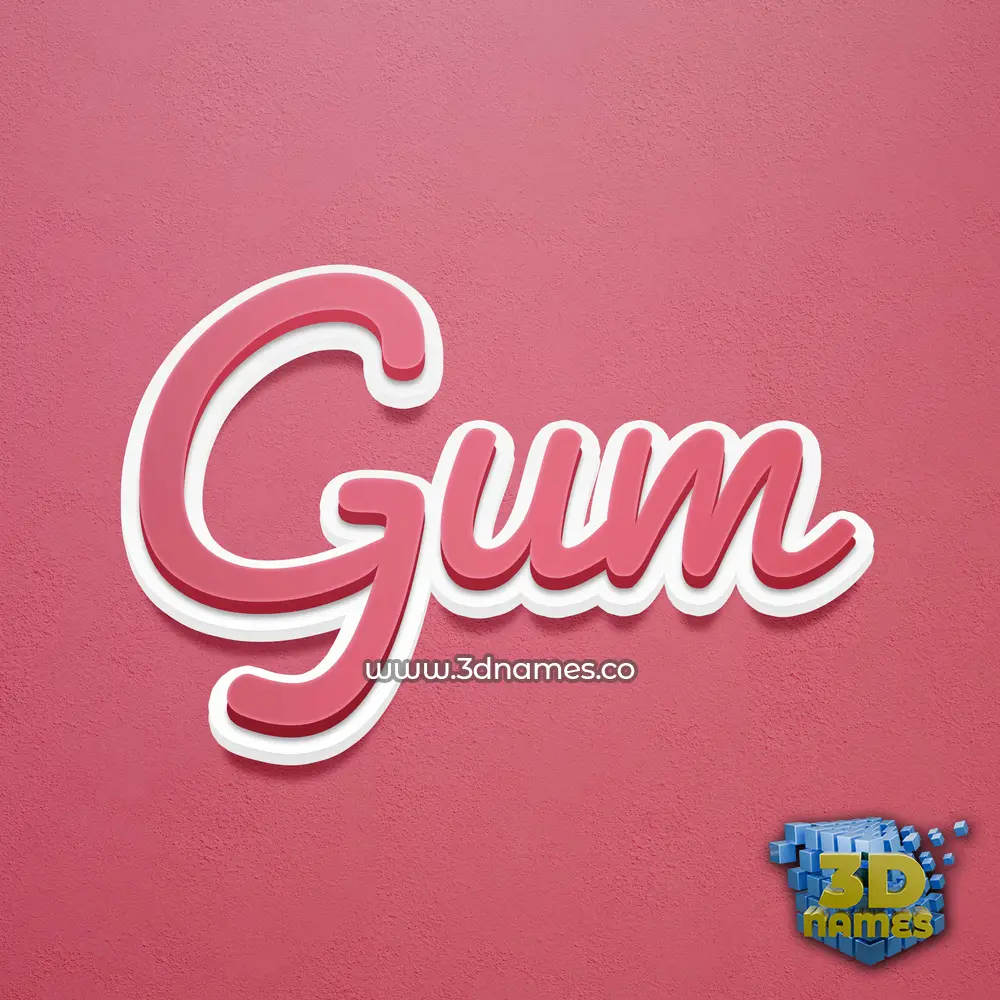 gum in Red Scribble style - 3D name wallpaper