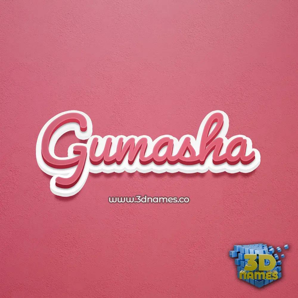 gumasha in Red Scribble style - 3D name wallpaper