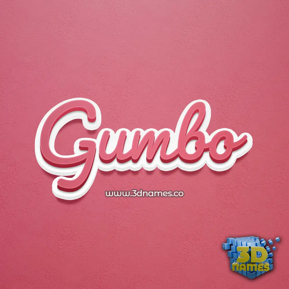 gumbo in Red Scribble style - 3D name wallpaper
