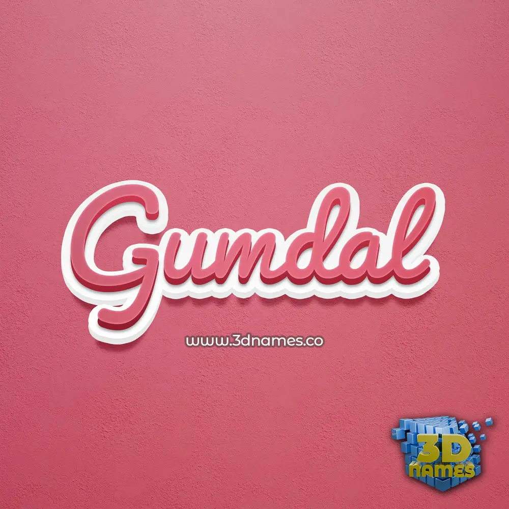 gumdal in Red Scribble style - 3D name wallpaper